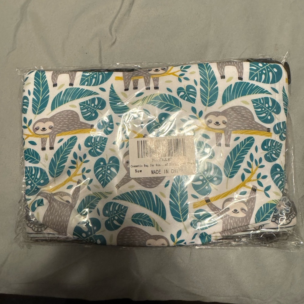Sloth Print Cosmetic Bag (Set of 2)